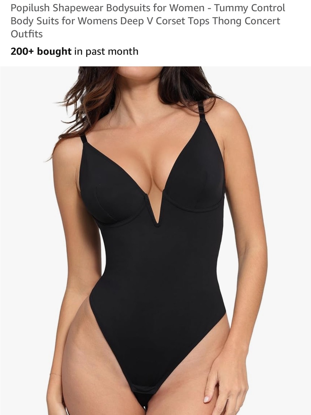 Popilush Black Bodysuit - Femininity & Support